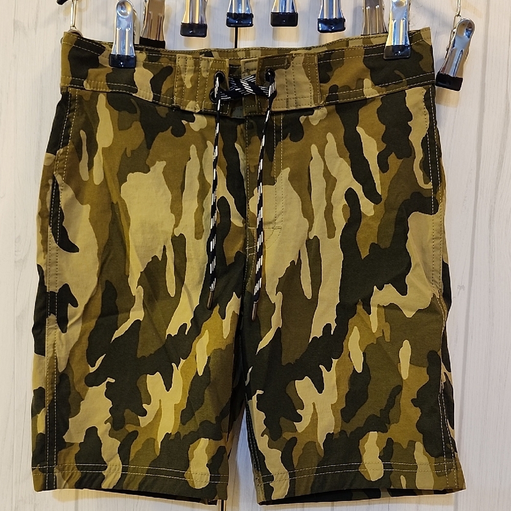 J. Crew Kids Camo Swim Trunks - Green and Brown
